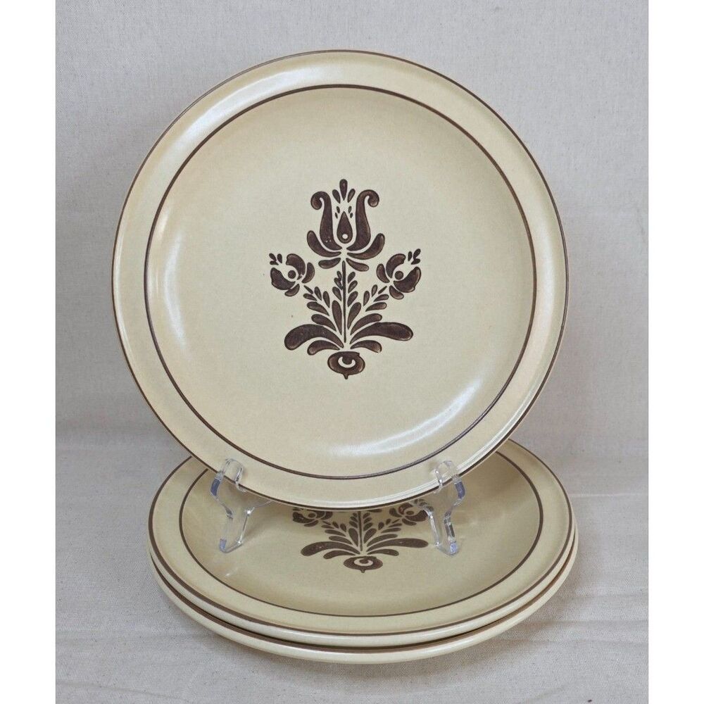 VTG Pfaltzgraff Village Dinner Plates | Set of 3 | 1970s Mark | Stoneware Plates
